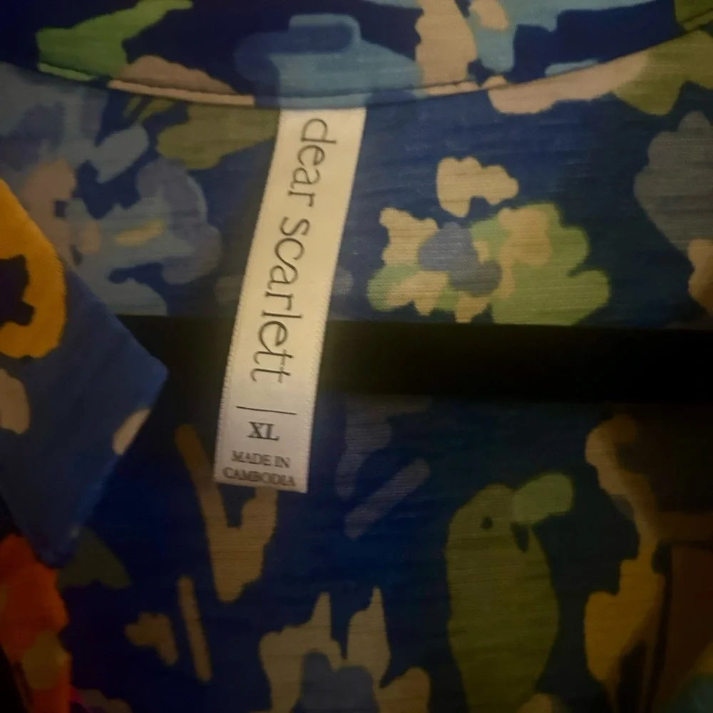 Scarlett Royal Blue Floral V-Neck Blouse - Picture 3 of 4